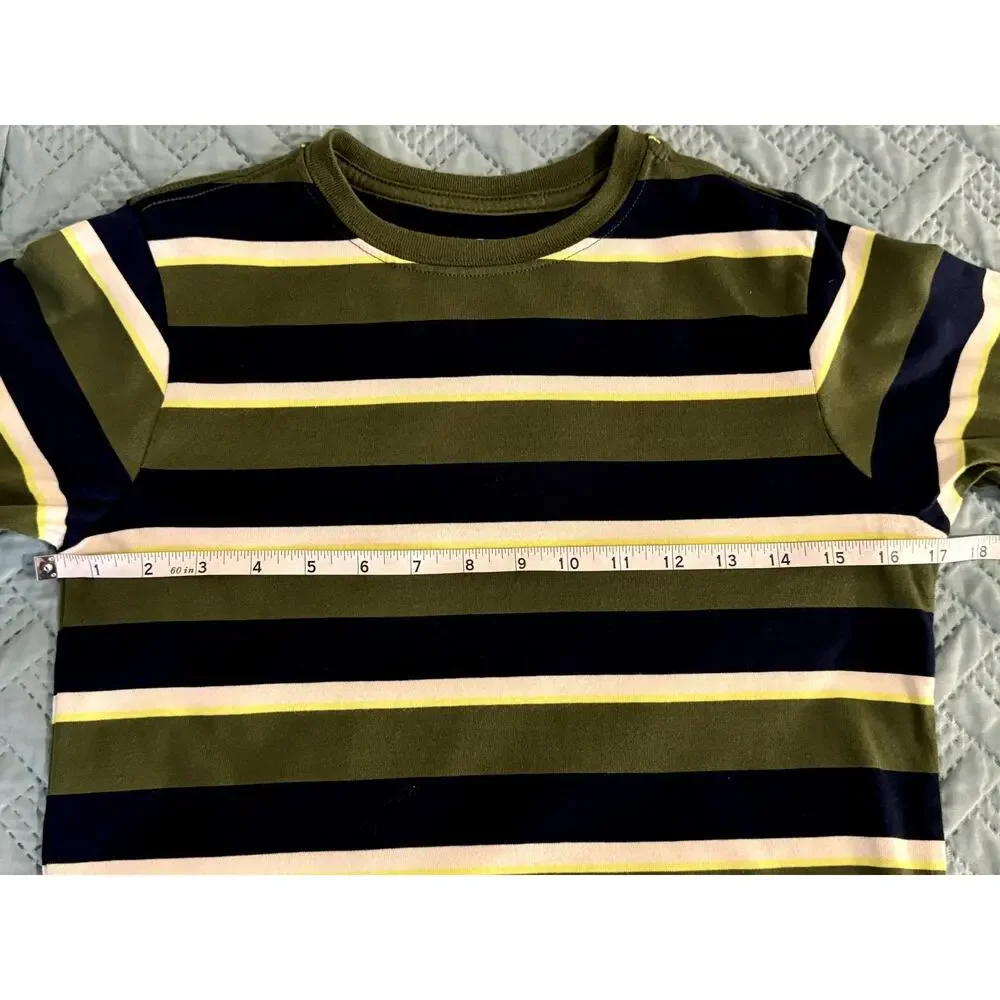 WONDER NATION YOUTH STRIPED SHORT SLEEVE CREW NECK T-SHIRT SIZE LARGE 10-12 - Picture 5 of 6